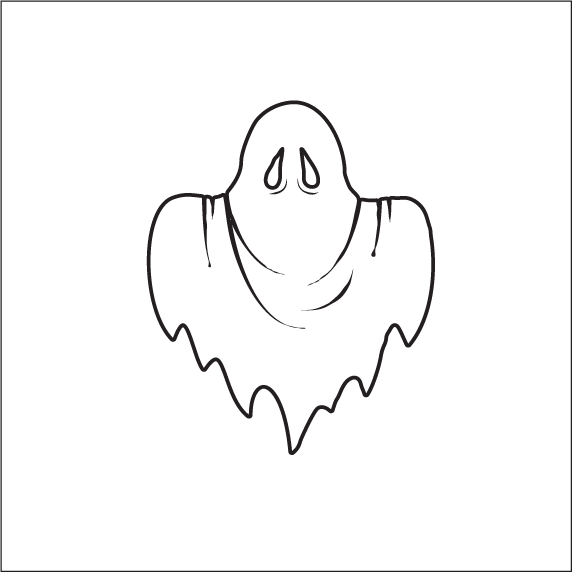 Z1-cartoon,horror,ghost - Line Art (572x572), Png Download