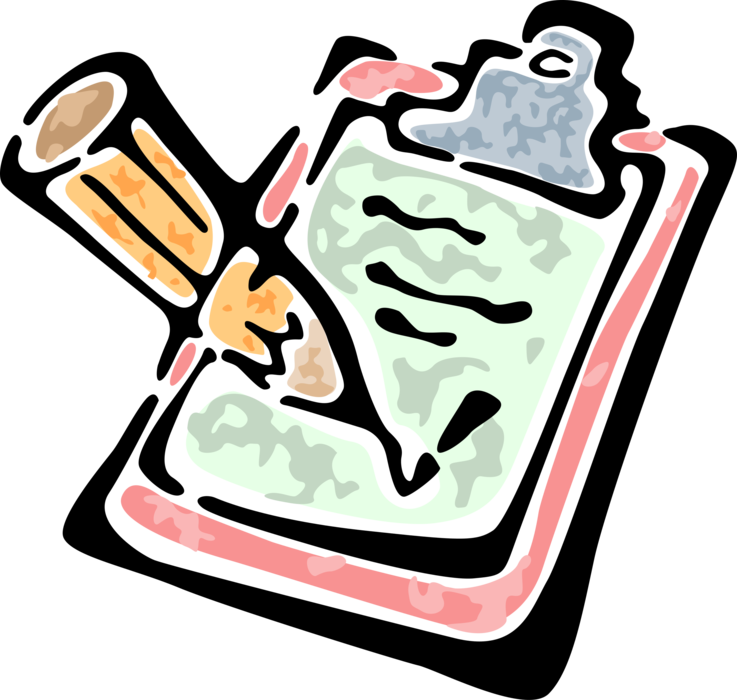 Vector Illustration Of Wooden Clipboard Portable Writing - Clipboard Clip Art (737x700), Png Download