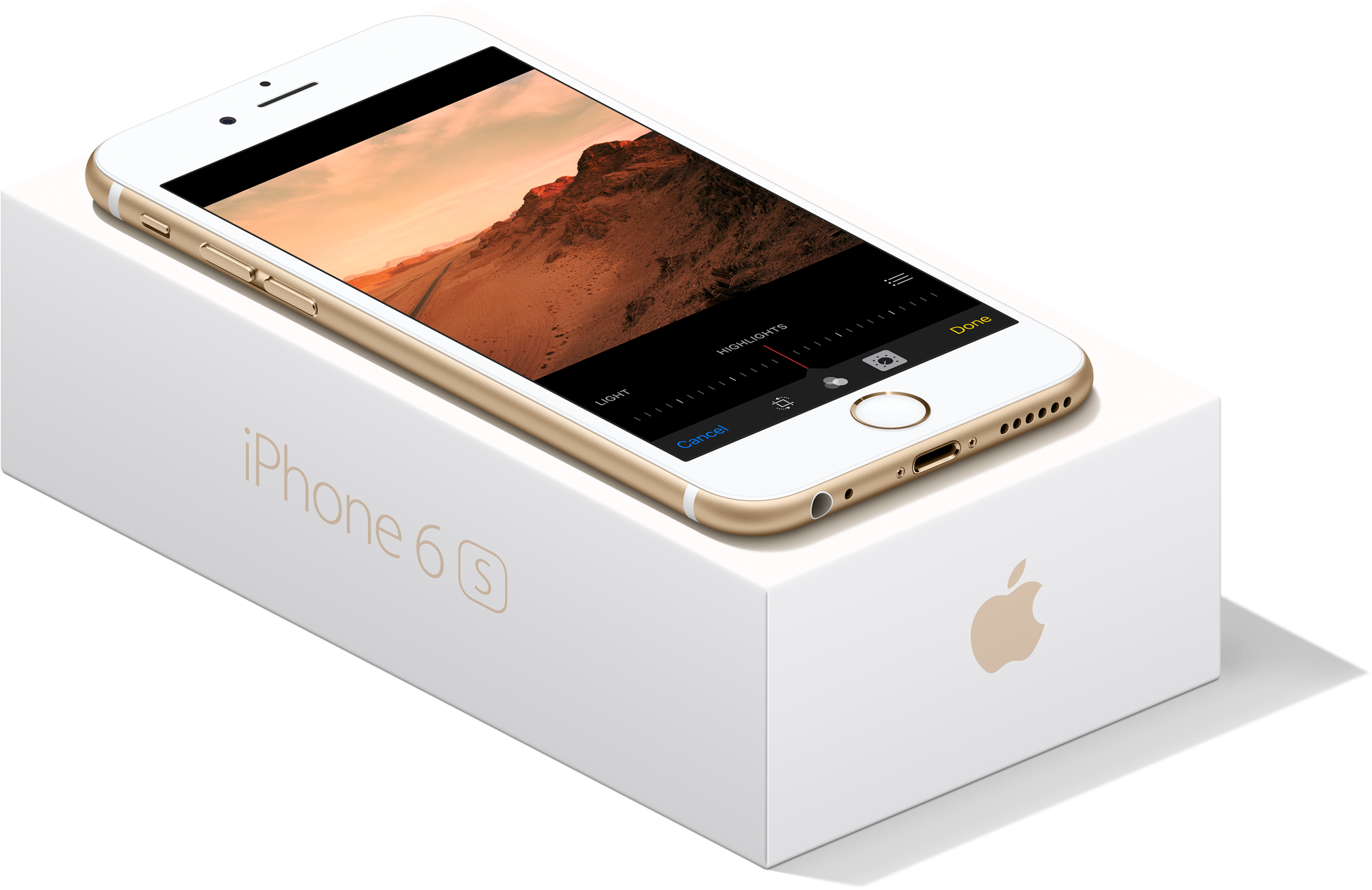 Iphone 6s Dourado Em Cima Da Sua Caixa De Frente E - Caixa Iphone X Png (2013x1306), Png Download