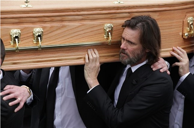 Jim Carrey Funeral Cathriona White (991x428), Png Download