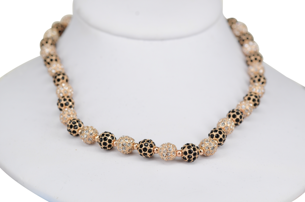 Gold/black Disco Ball Necklace - Necklace (1024x680), Png Download