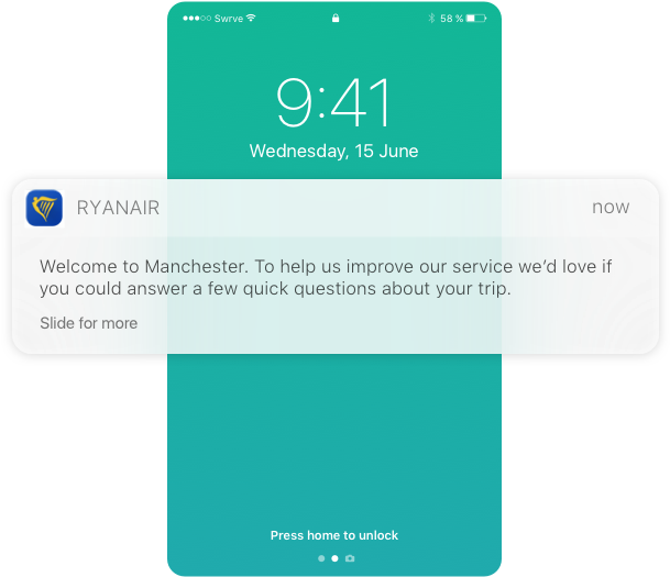 Reach Out At The Perfect Moment - Ryanair Push Notifications (644x532), Png Download