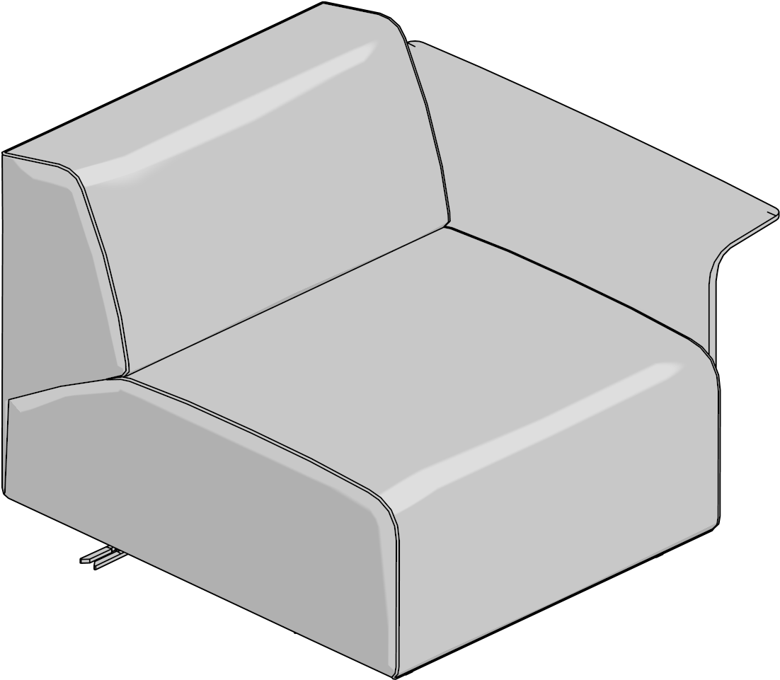 Lnge Chair-rh,arm,low Back,wood Arm - Sofa Bed (1200x1200), Png Download