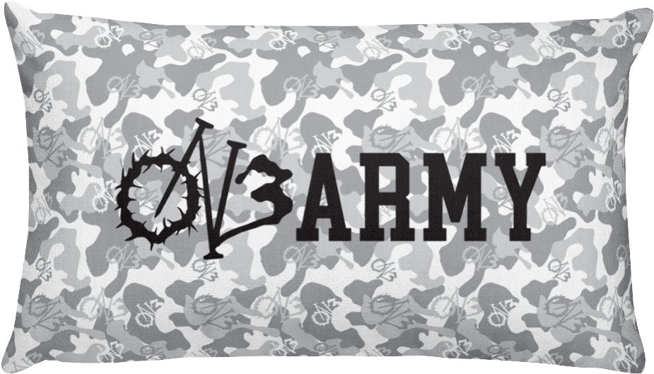 White Camo On3 Army Rectangle Throw Pillow - Cushion (1000x1000), Png Download