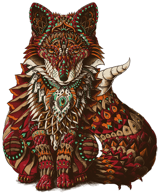 Red Fox Sticker - Illustration (700x700), Png Download