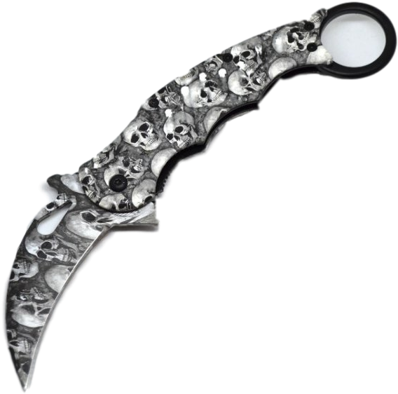 Fajn Nůž Karambit Sklápěcí, Vzor Lebka - Hunting Knife (1024x768), Png Download
