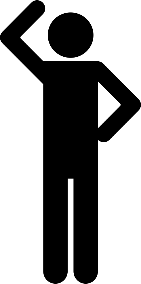 One Arm Up Silhouette Comments - Man Icon Arm Up (490x982), Png Download