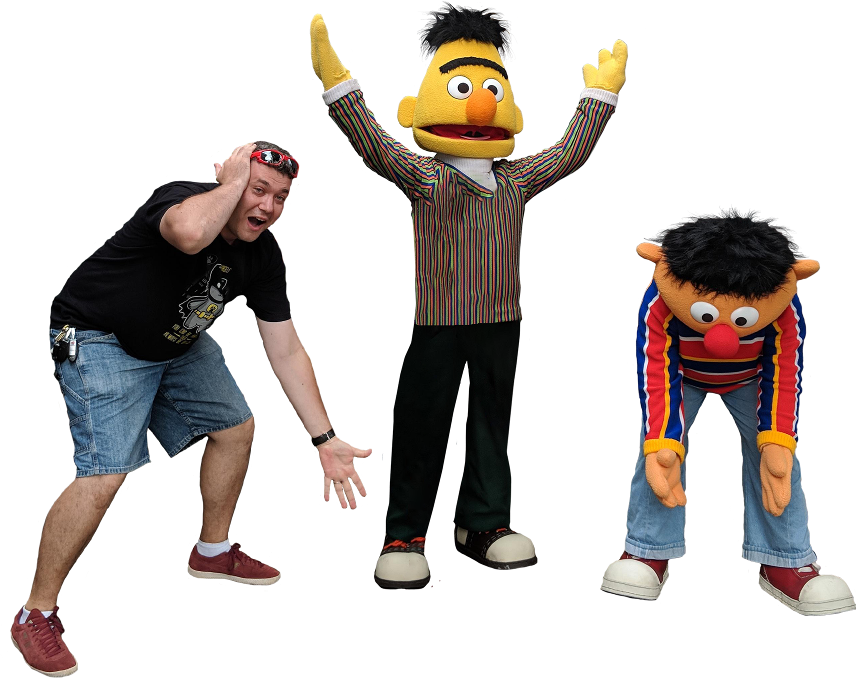 Personbert And Ernie From Sesame Street And A Man - Fun (2024x1503), Png Download