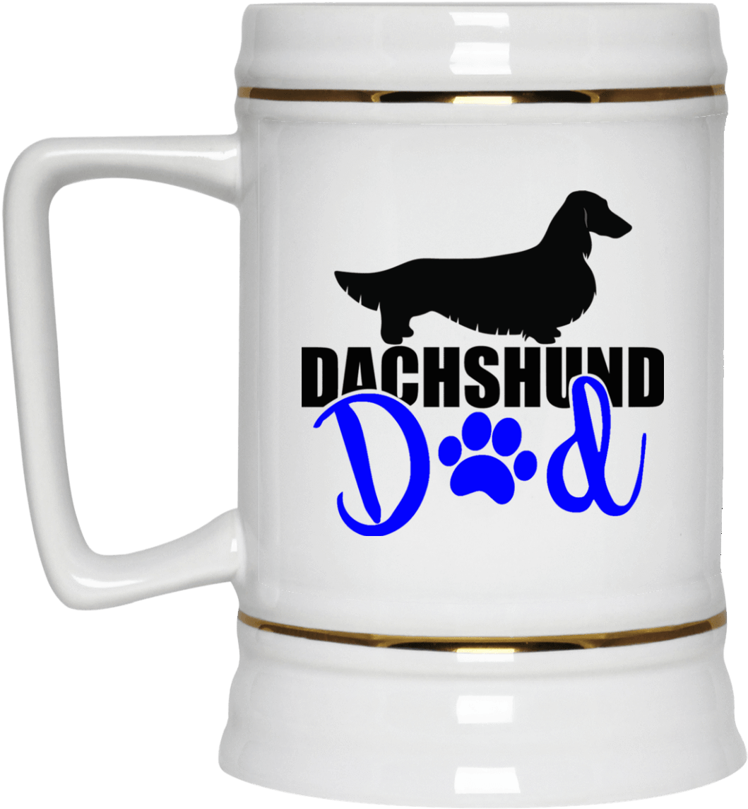 Dachshund Dad Longhair 22 Oz - Mug (1155x1155), Png Download