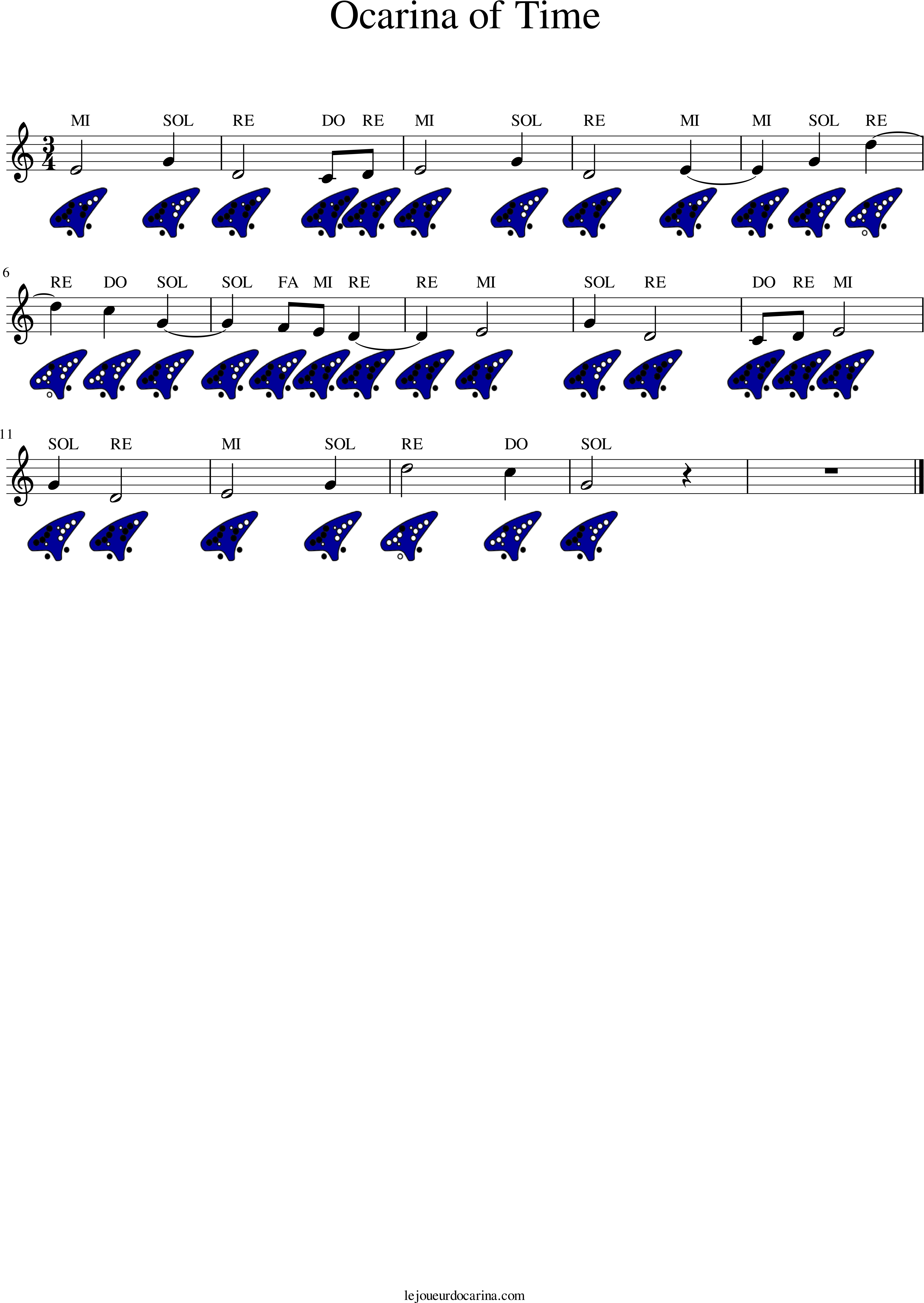 Ocarina Of Time Tab - Partition Ocarina Of Time (4962x7014), Png Download