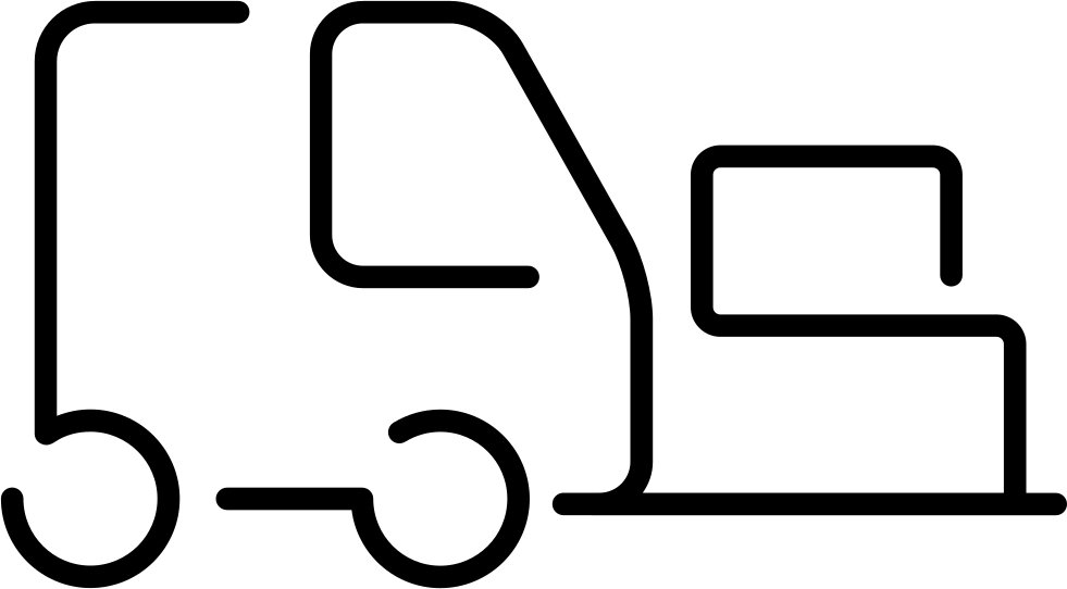 Logistics Truck Ultrathin Outline Carrying A Box Comments (981x542), Png Download