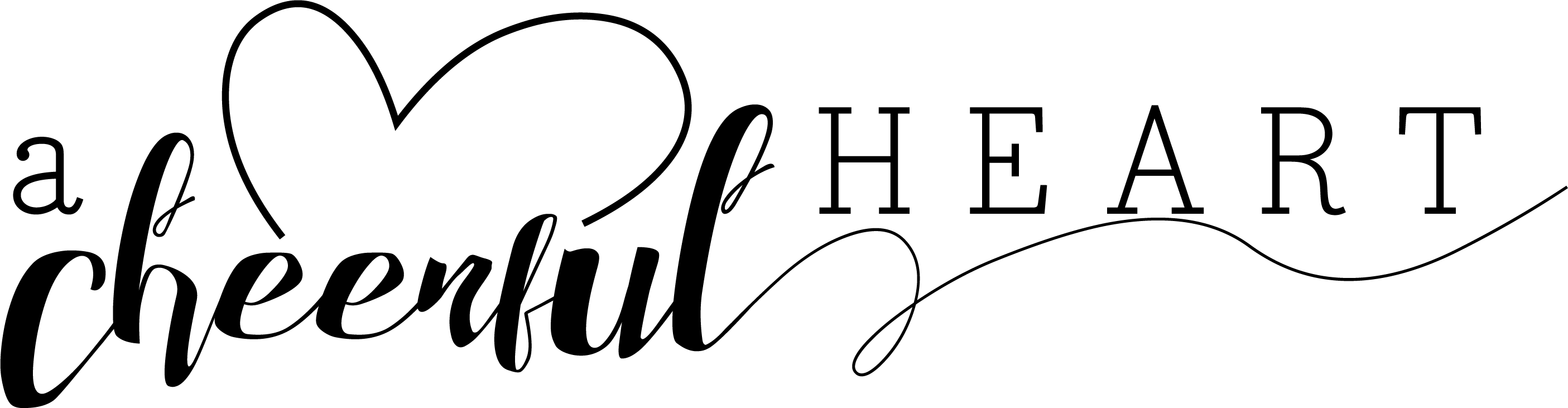 A Cheerful Heart - Calligraphy (2810x731), Png Download