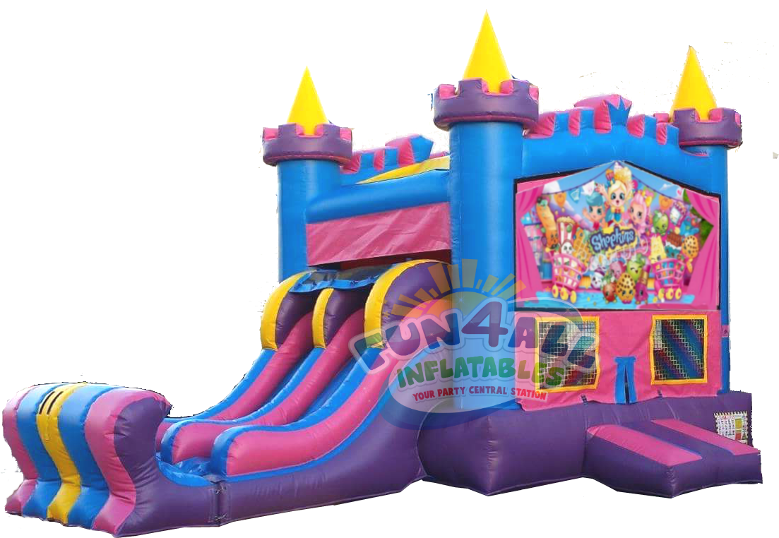 Shopkins Boune House Slide Rental - Barbie Bounce House Rental (1142x788), Png Download