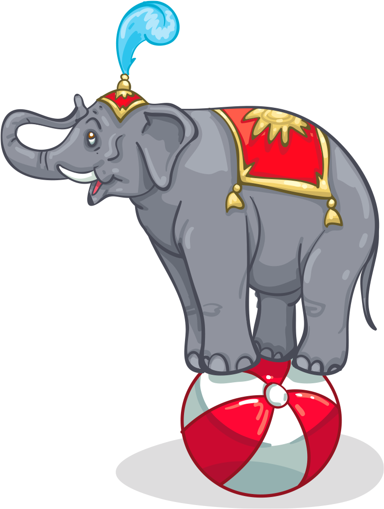 Circus Elephant - Circus Elephant On Ball Png (1024x1024), Png Download