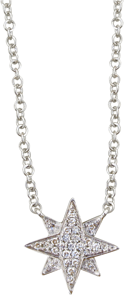 Starburst White Gold And Diamond Necklace - Locket (1352x1352), Png Download