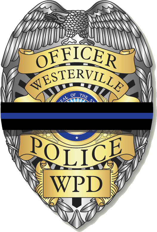 News / Blog - Westerville Police Badge Mourning (551x792), Png Download