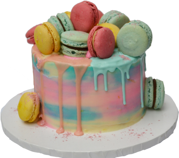 Lemon Cake With Lemon Curd And Lemon Cream Cheese Icing - Macaroon Cake (600x599), Png Download