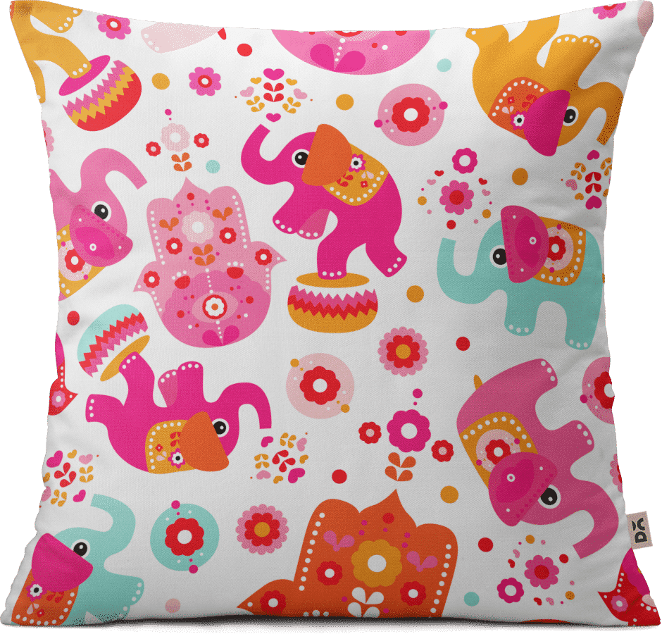 Dailyobjects Elephant Circus 12" Cushion Cover Buy - Cushion (940x900), Png Download