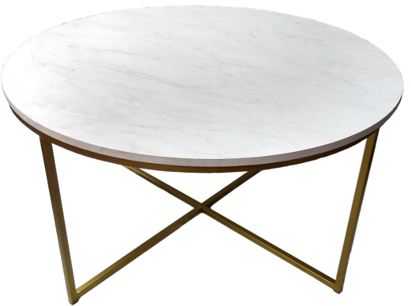 Wasser Gold And White Round Coffee Table - Coffee Table (800x600), Png Download