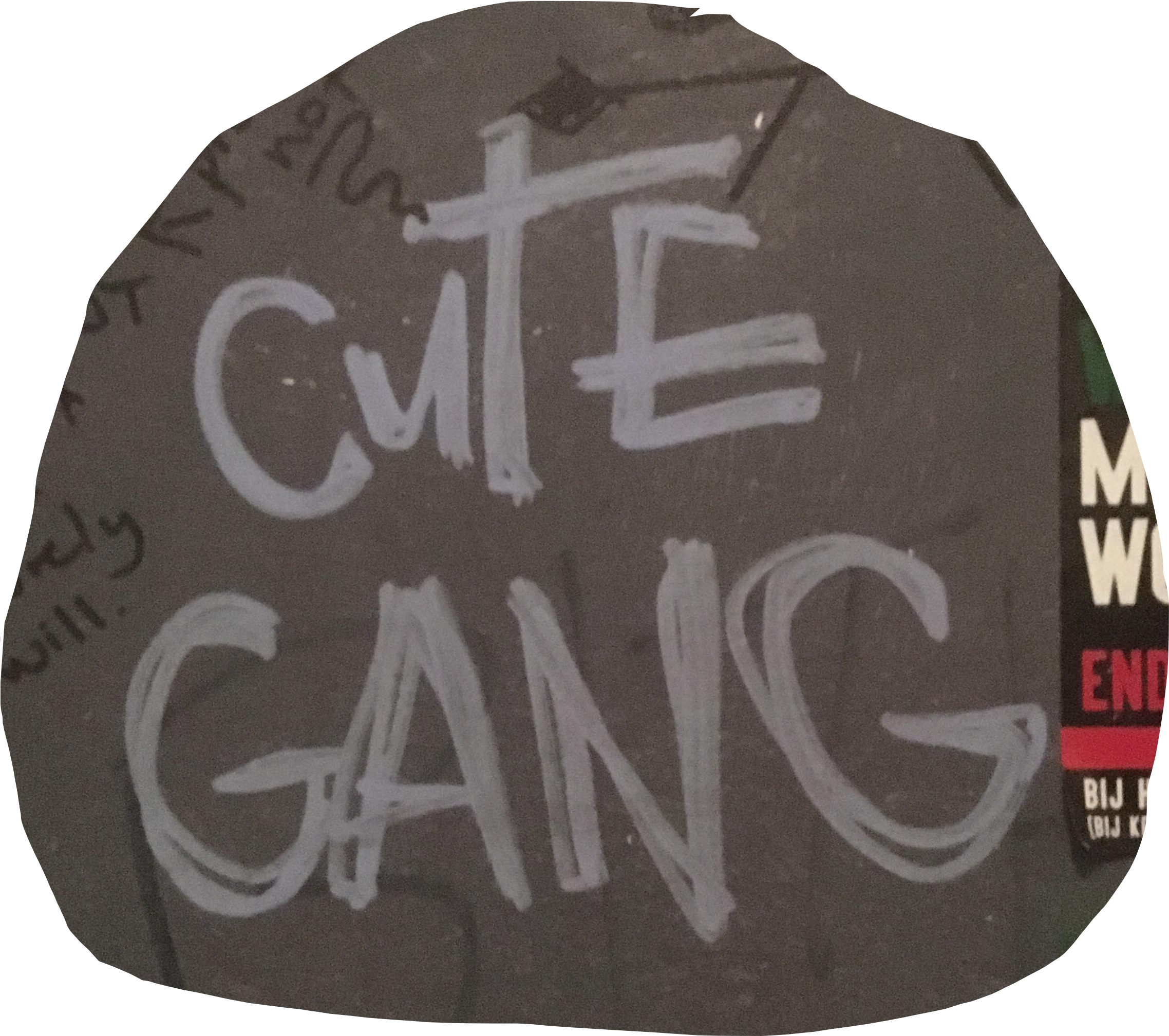 Cute Gang, Written On A Toilet Door In 0t301, Amsterdam (2340x2171), Png Download