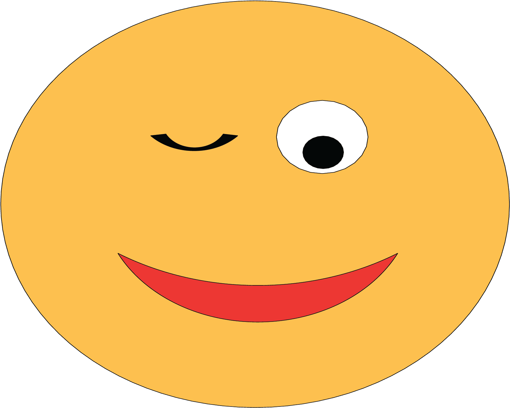 Emoji Wink, 100 Cm - Smiley (3000x1373), Png Download