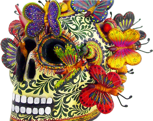Day Of The Dead Clipart Dead Skeleton Dancing - Dia De Los Muertos Skulls Png (640x480), Png Download