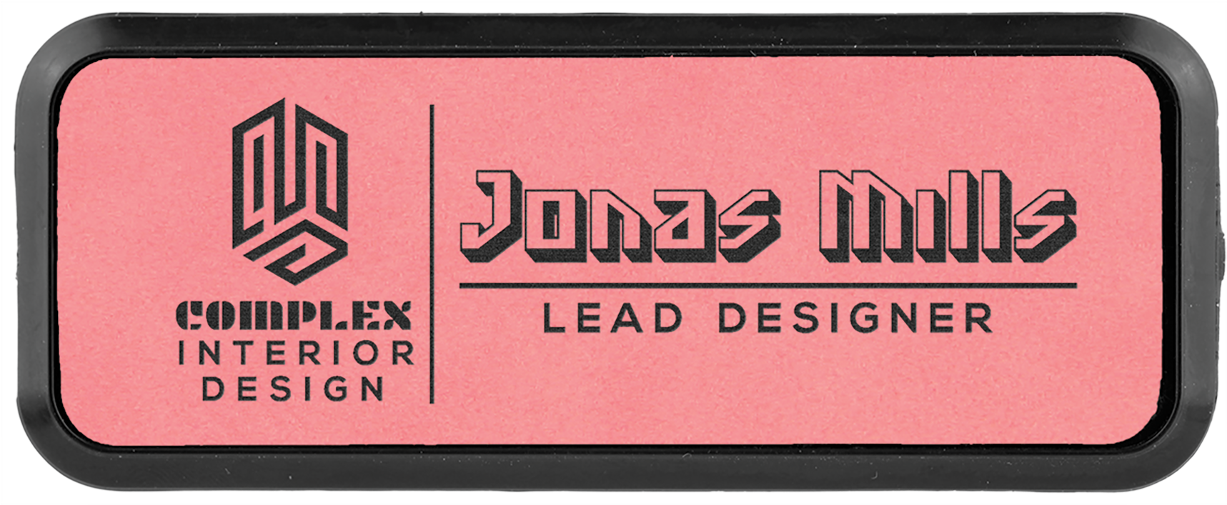 Round Corner With Border Name Badge With Magnet Name - Label (1800x1800), Png Download