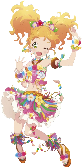 Yuzu Tropical Hula Girl Coord Dvd Version - Aikatsu Yuzu Renders (622x800), Png Download