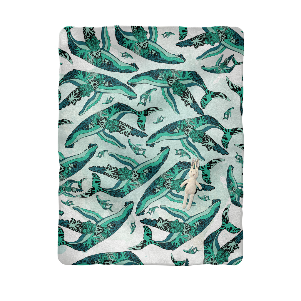 Coral Reef Humpback Whale Pattern Baby Blanket - Coral (1024x1024), Png Download