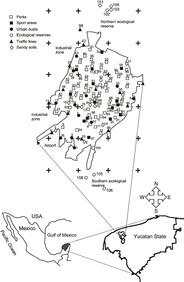 The Schematic Map Of Mérida City Indicating Sampling - Map (662x996), Png Download