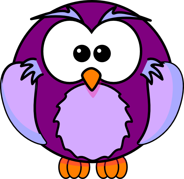 Purple Cow Clip Art - Cartoon Owl (600x585), Png Download