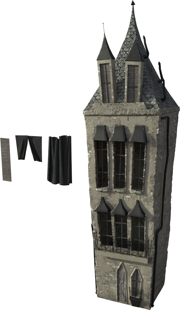 Untitled1 0004 House - Castle (600x1032), Png Download