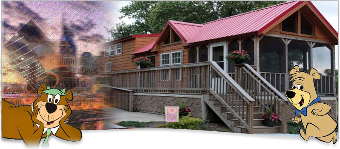 Family Camping In Nashville Welcome To Yogi Bear's - House (1152x506), Png Download