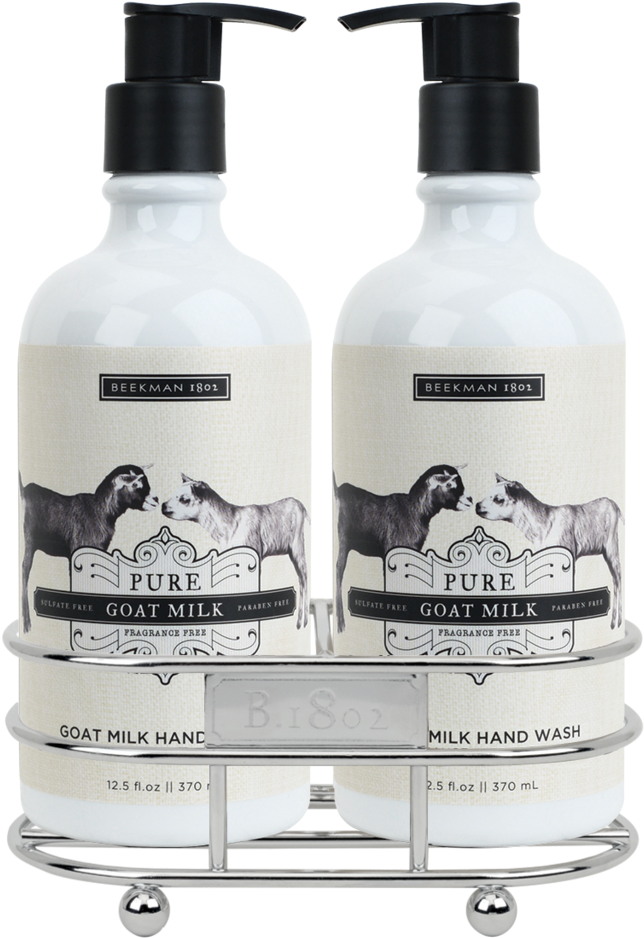Pure Goat Milk Hand Care Duo Caddy Set, Bk-beekman - Beekman 1802 Pure Goat Milk Hand Wash (1024x1024), Png Download