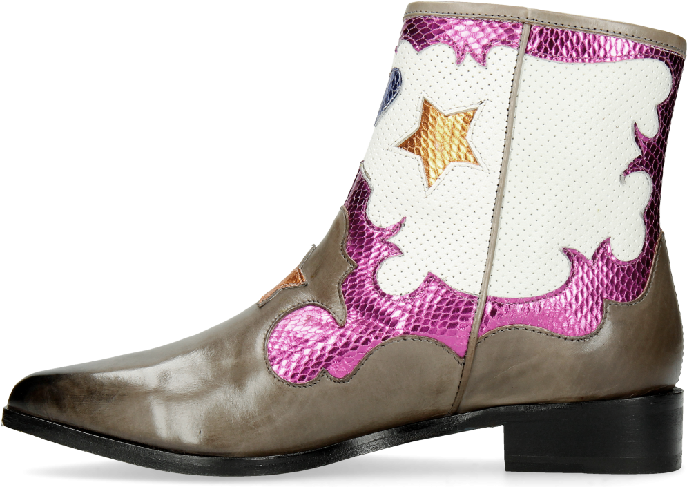 Ankle Boots Marlin 12 Grigio Glitter Fuxia Venice Perfo - Cowboy Boot (1024x1024), Png Download