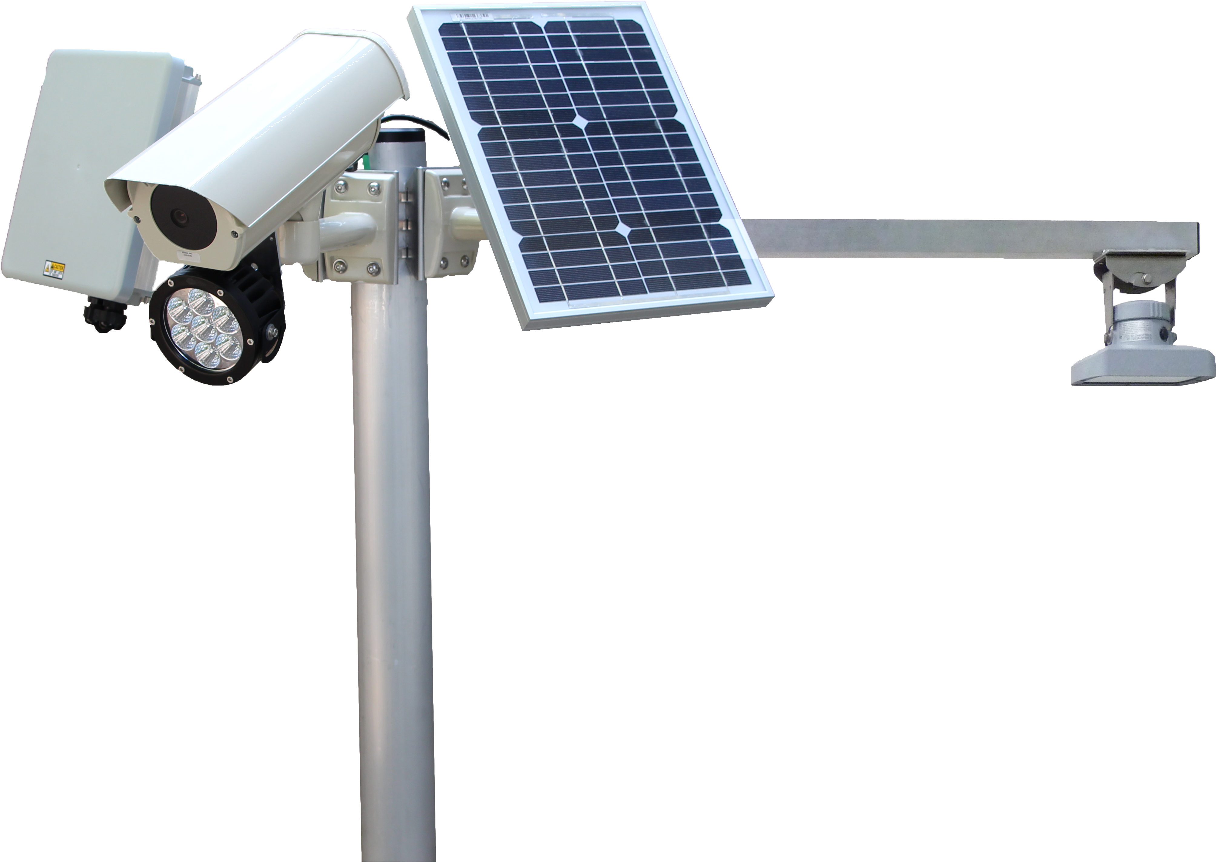 Flood Early Warning System - Cctv Camera With Solar Panel (4016x2847), Png Download