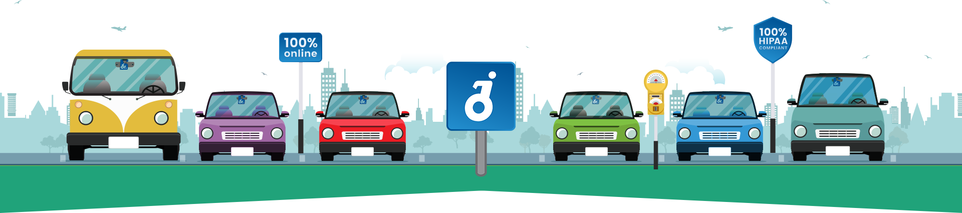 Dr Handicap Provides 100% Online Handicap Parking Consultations - Electric Car (1920x425), Png Download