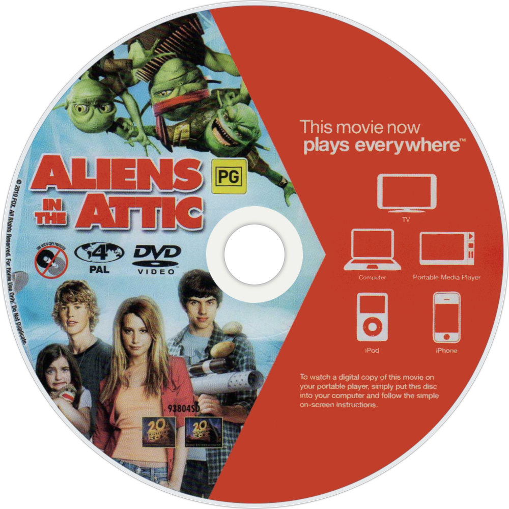 Aliens In The Attic Dvd Disc Image - Aliens In The Attic Dvd Disc (1000x1000), Png Download