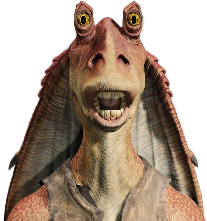 Sticker De Randomissou Sur Other Jarjar Binks Qui Gon - Jar Jar Binks (694x738), Png Download