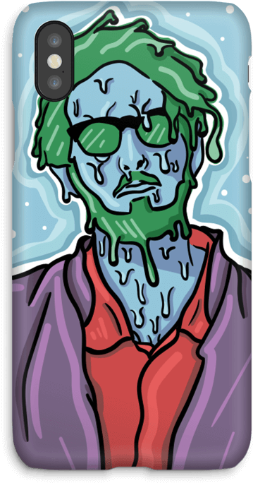 Green Melting Guy Case Iphone X - Cartoon (499x800), Png Download