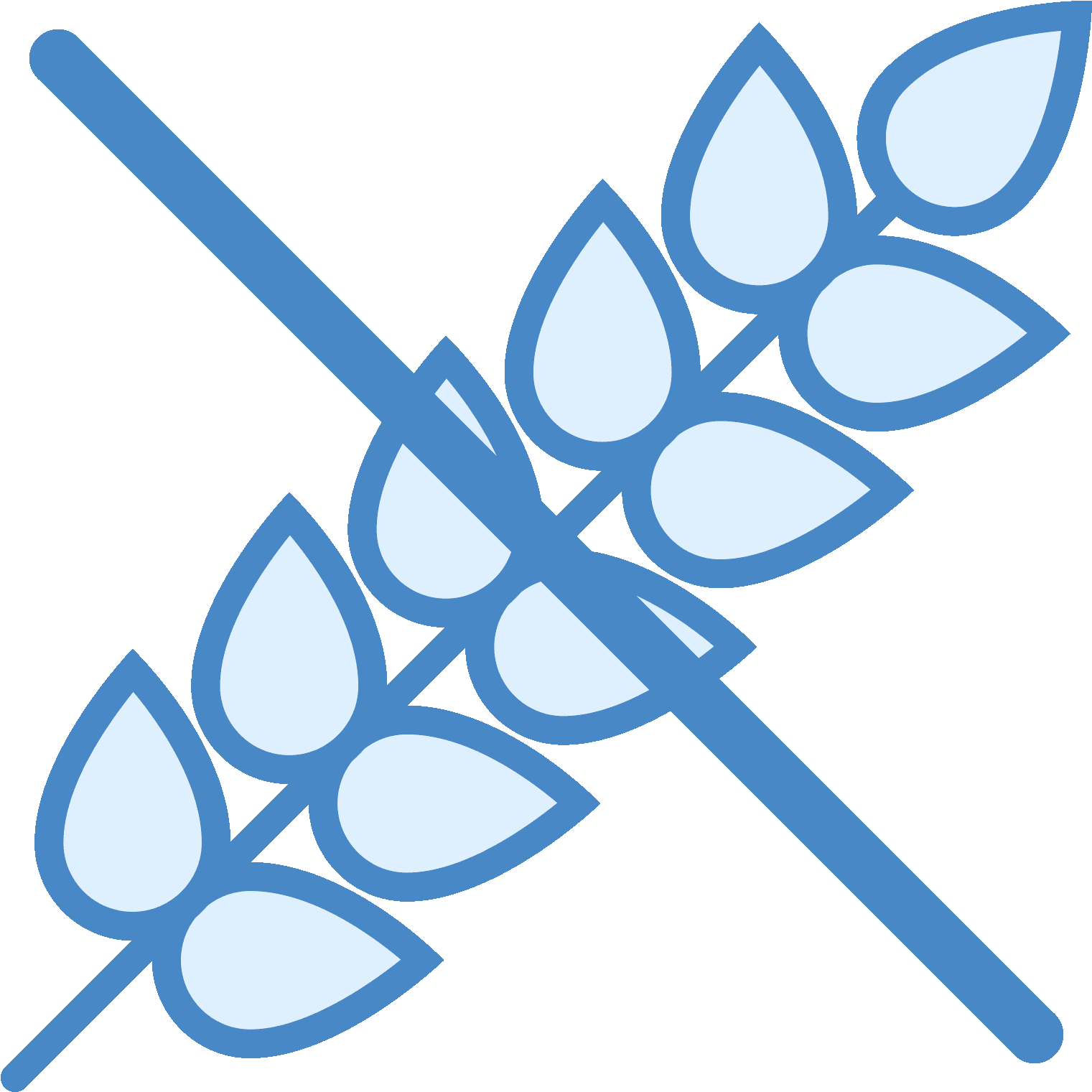The Icon For No Gluten Uses A Stalk Of Wheat Laying (1600x1600), Png Download