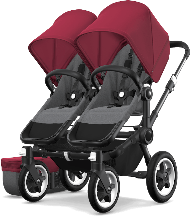 Ruby Red - Bugaboo Stroller Donkey Twin (1000x835), Png Download