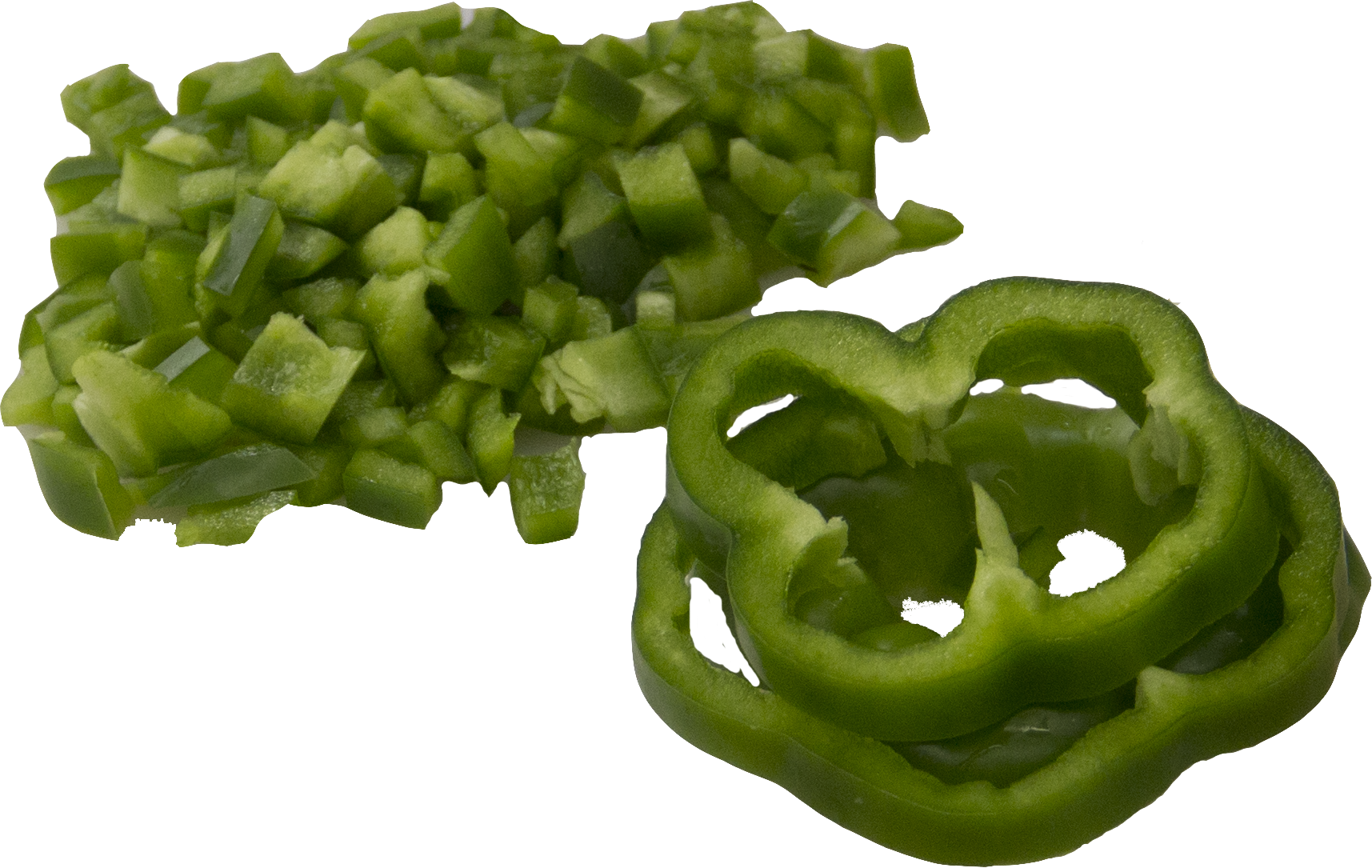 Chopped Pepper - Green Bell Pepper (1715x1085), Png Download