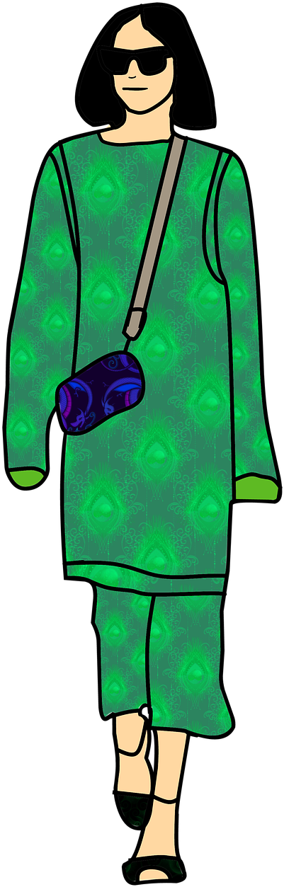 Show,walking,green,clip Art, - Illustration (786x1280), Png Download