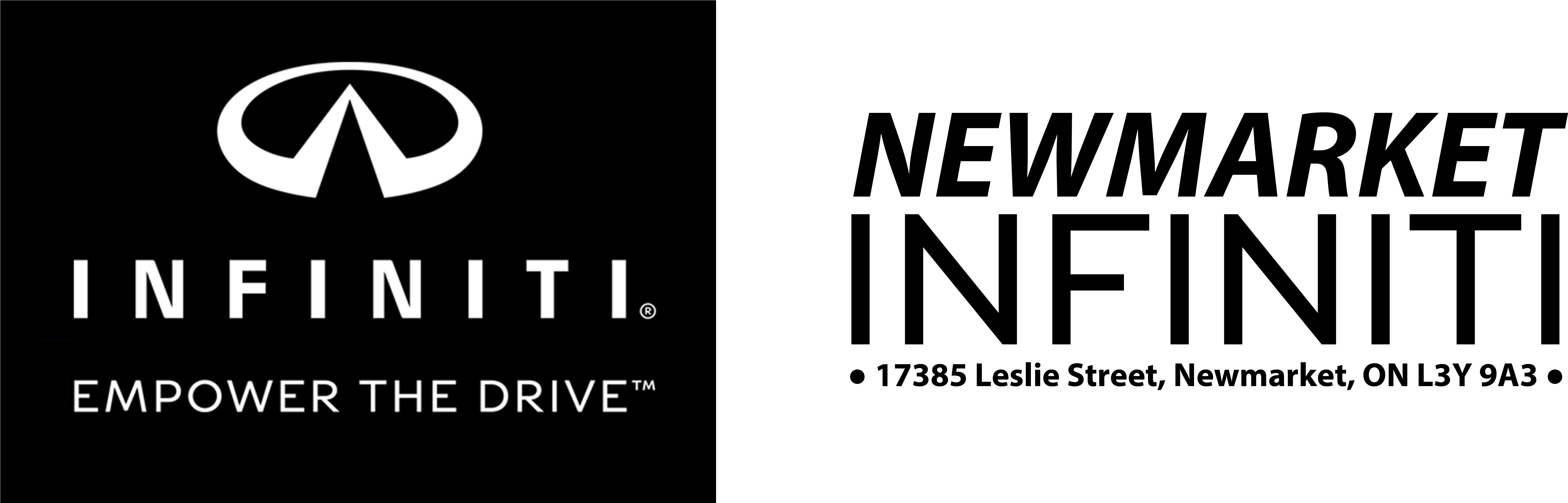 Newmarketinfinitihdblack - Infiniti Logo Empower The Drive (6700x2000), Png Download