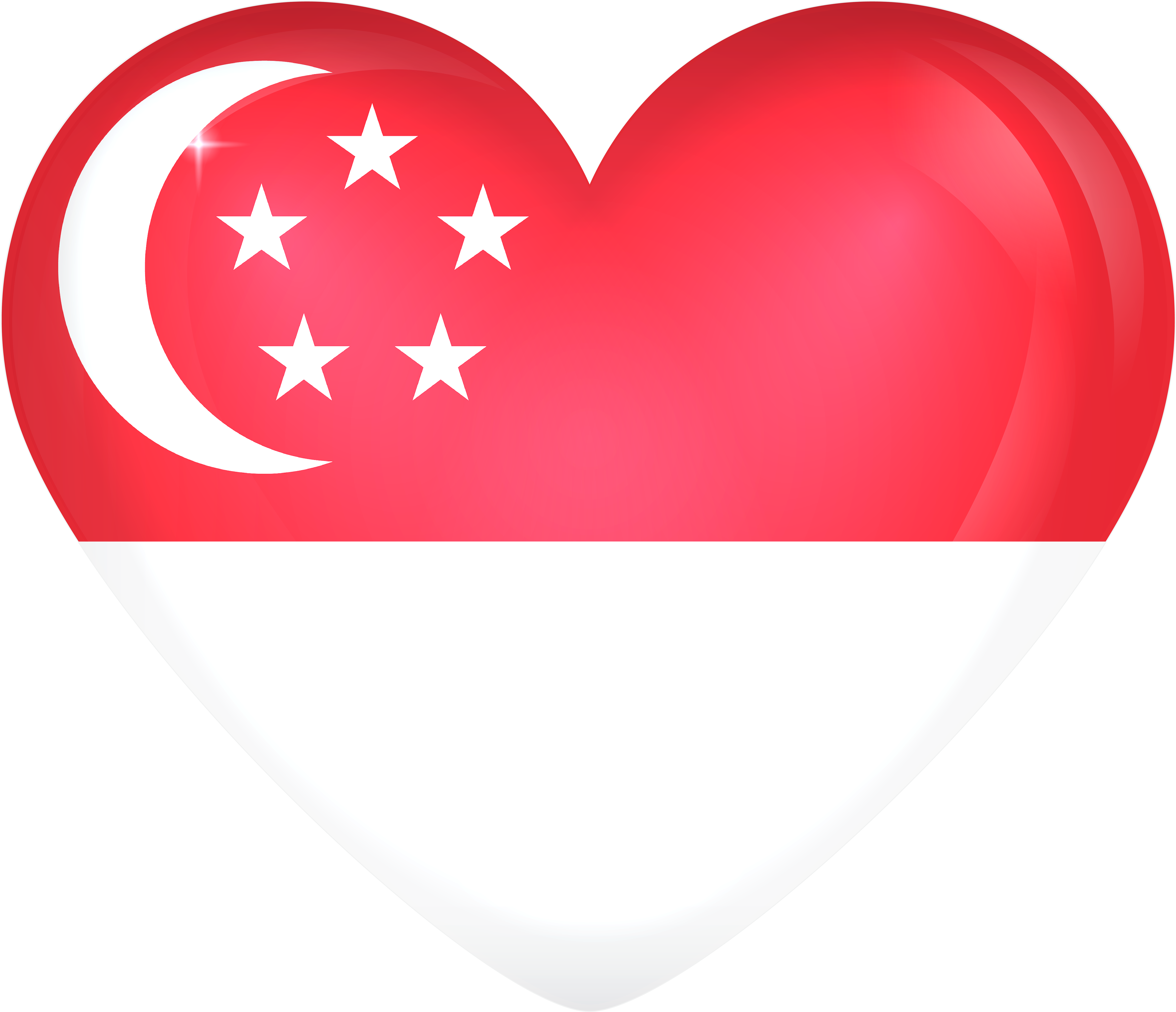 Singapore Flag Heart Png (6000x5184), Png Download