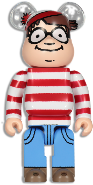 Medicom Toy Be@rbrick Where's Wally 400% Multi-coloured - Bearbrick (600x600), Png Download