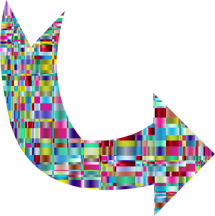 Line Curve Computer Icons Arrow Shape - Colorful Curved Arrow (749x750), Png Download
