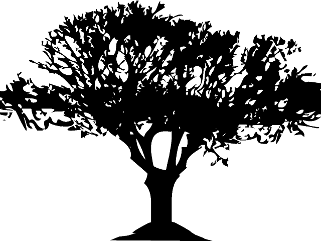 Bush Clipart Bunch Tree - Silhouette (640x480), Png Download