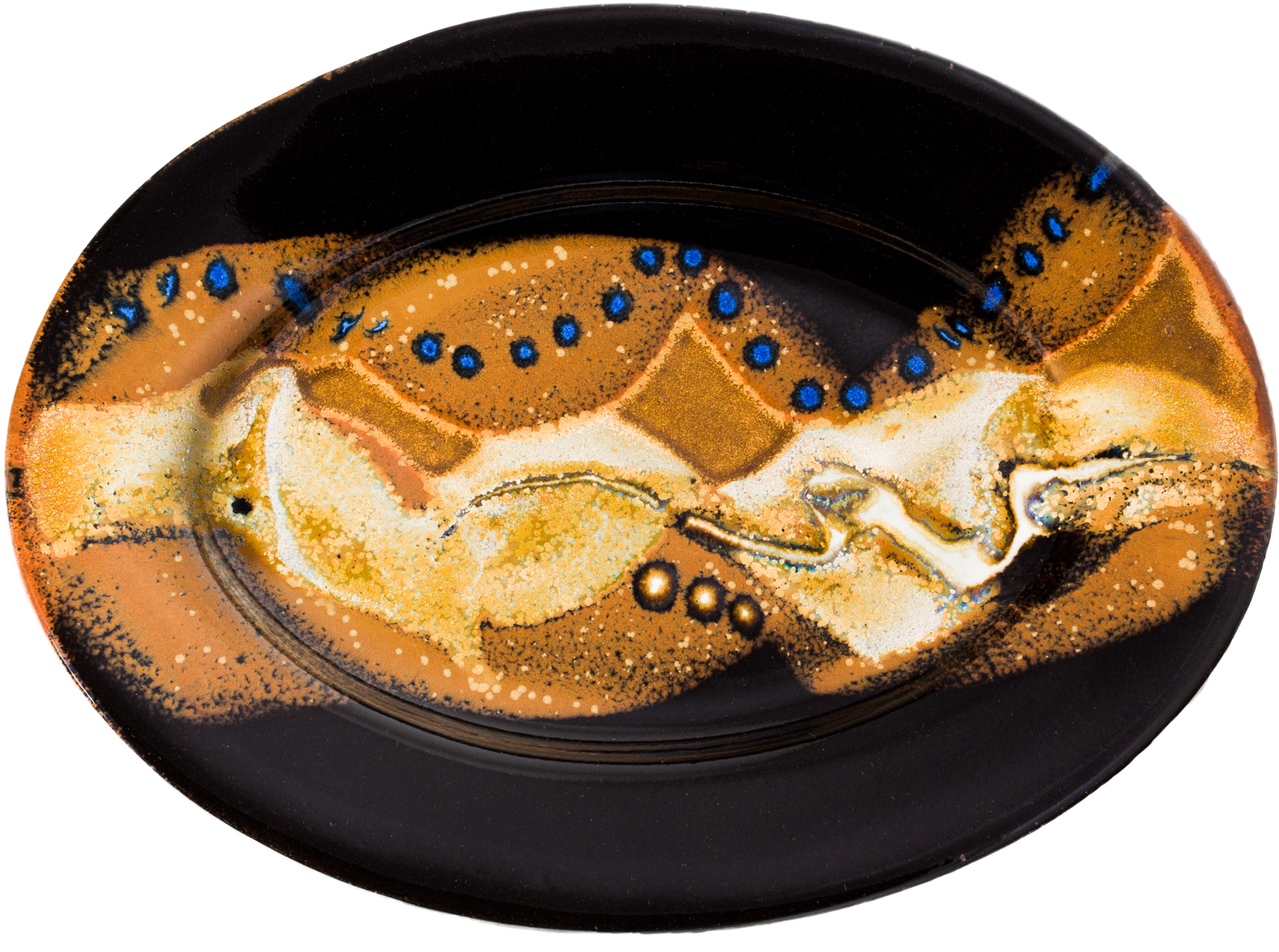 Toasted Orange And Black Small Oval Plate Handmade - Cancer (1920x1280), Png Download